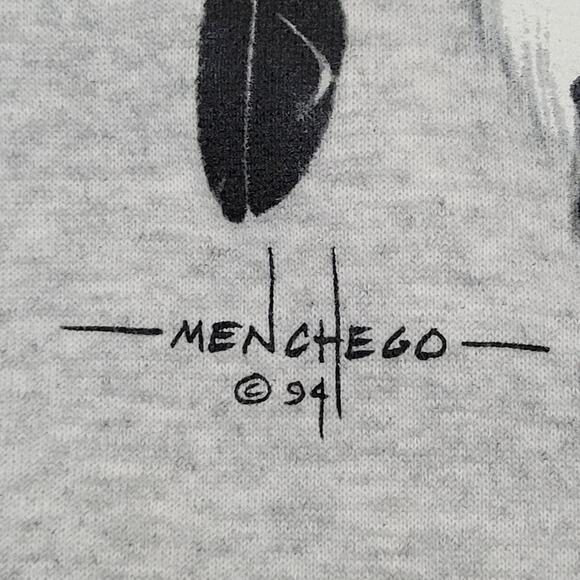 Vintage 1994 Native-American Sweatshirt M/L 21x24 Warrior - Picture 2 of 13